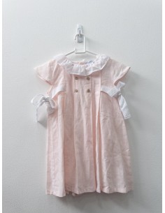 vestido rosado con blanco
