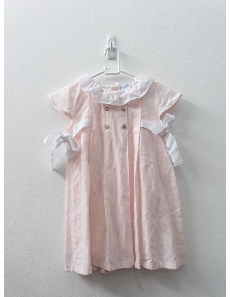 vestido rosado con blanco