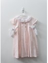 vestido rosado con blanco