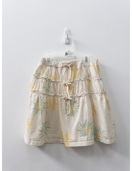falda beige con flores verdes girasoles