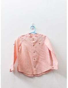 camisa lino rosada