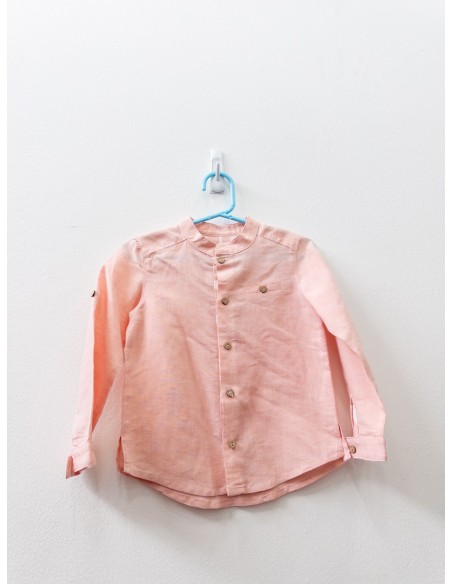 camisa lino rosada