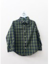 camisa manga larga cuadros verdes y rayas amarillas