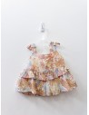 set flores cafes con amarillas short y blusa