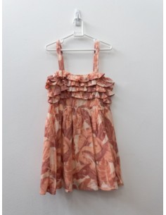 vestido naranja con flores naranjas