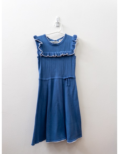 vestido azul de punto