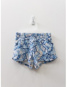 set short y top celeste de hojas azules 2