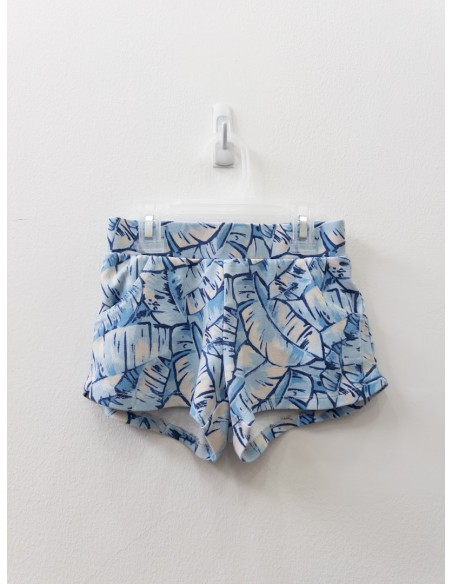 set short y top celeste de hojas azules