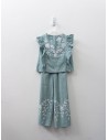 set turquesa con flores