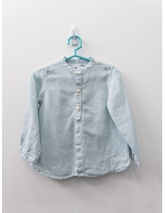 camisa celeste lino