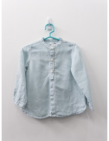 camisa celeste lino