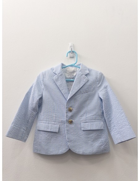 set pantalon y saco rayas celestes y blancas