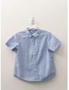 camisa manga corta rayas celestes y puntitos azules