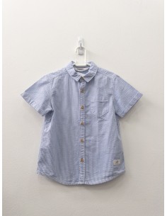 camisa manga corta rayas celestes