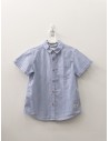 camisa manga corta rayas celestes