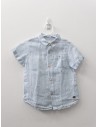 camisa manga corta rayas celestes