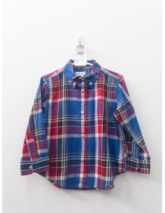 camisa manga larga cuadros azules y morados