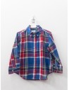 camisa manga larga cuadros azules y morados