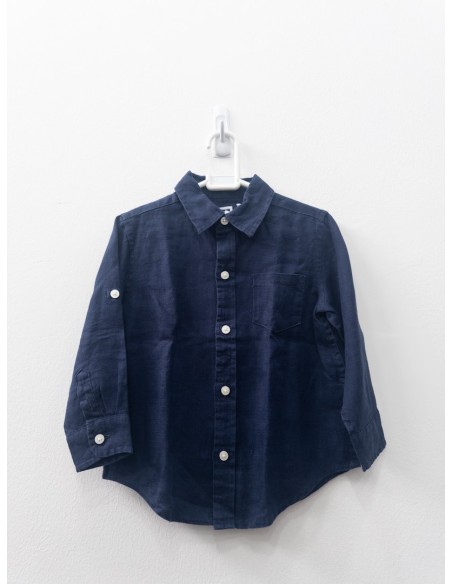 camisa manga larga azul