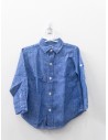 camisa manga larga celeste lino