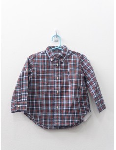 camisa manga larga cuadros rojos verdes y azules