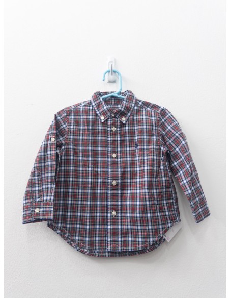 camisa manga larga cuadros rojos verdes y azules