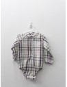 camisa body cuadros concho de vino, gris y verde