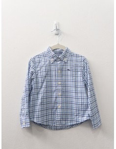 camisa performance cuadros azules y celestes