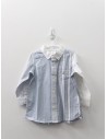 camisa manga larga rayas celestes con mitad celeste
