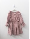 vestido rosado bolas blancas
