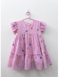 vestido rosado con estrellas