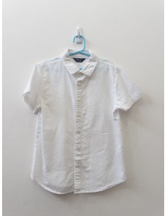 camisa manga corta blanca de lino