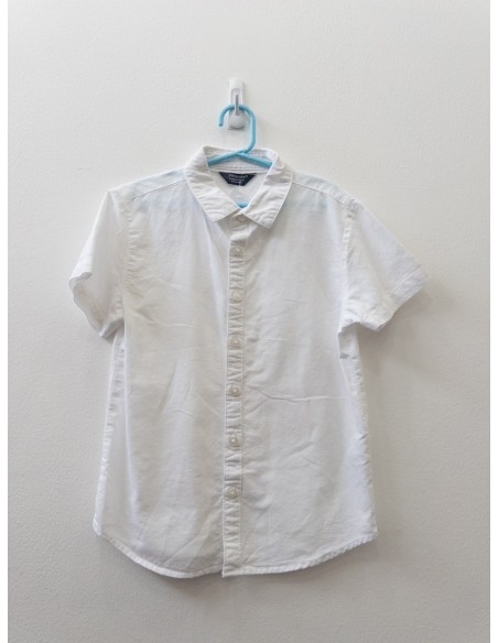 camisa manga corta blanca de lino