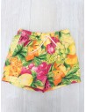 pantalon de bano frutas amarillas y fucsias