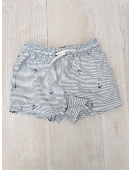 pantalon de bano rayas celestes y anclas