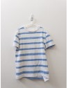 tshirt blanca con rayas celestes