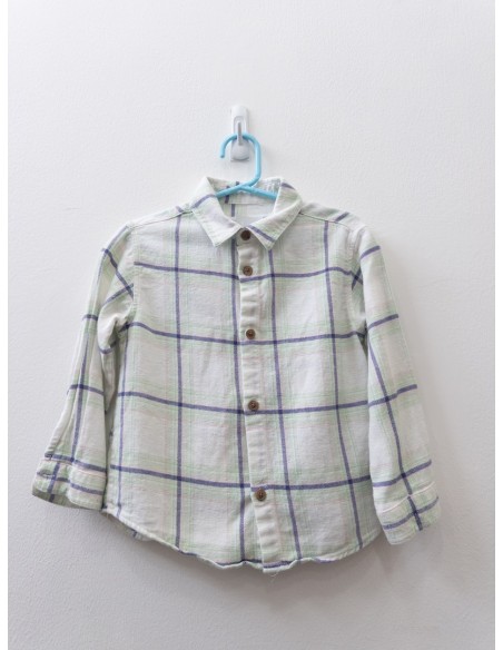 camisa cuadros verde limon y morado
