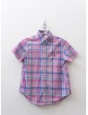 camisa manga corto cuadros rosados y azules
