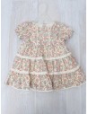 vestido beige con flores rosdas con calzon