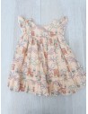 vestido rosado con dibujos de casas