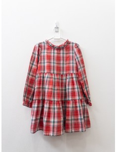 vestido rojo rayas verdes