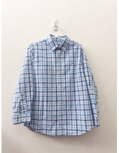 camisa manga larga cuadros azules y celestes