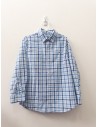 camisa manga larga cuadros azules y celestes