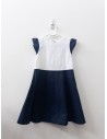 vestido mitad azul y blanco