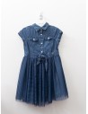 vestido jean con tul azul