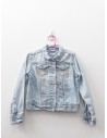 chaqueta jean con dibujos azules