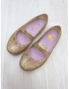 crocs ballerina doradas
