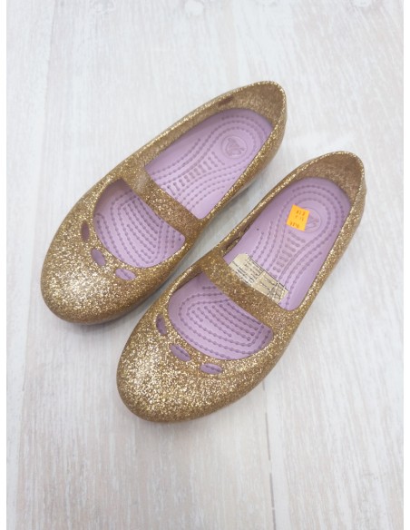 crocs ballerina doradas