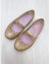 crocs ballerina doradas