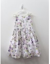 vestido blanco con flores moradas